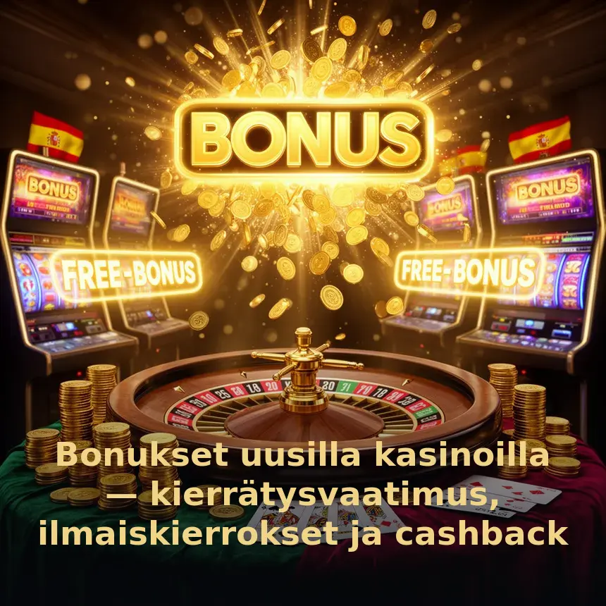 Bonukset uusilla kasinoilla — kierrätysvaatimus, ilmaiskierrokset ja cashback